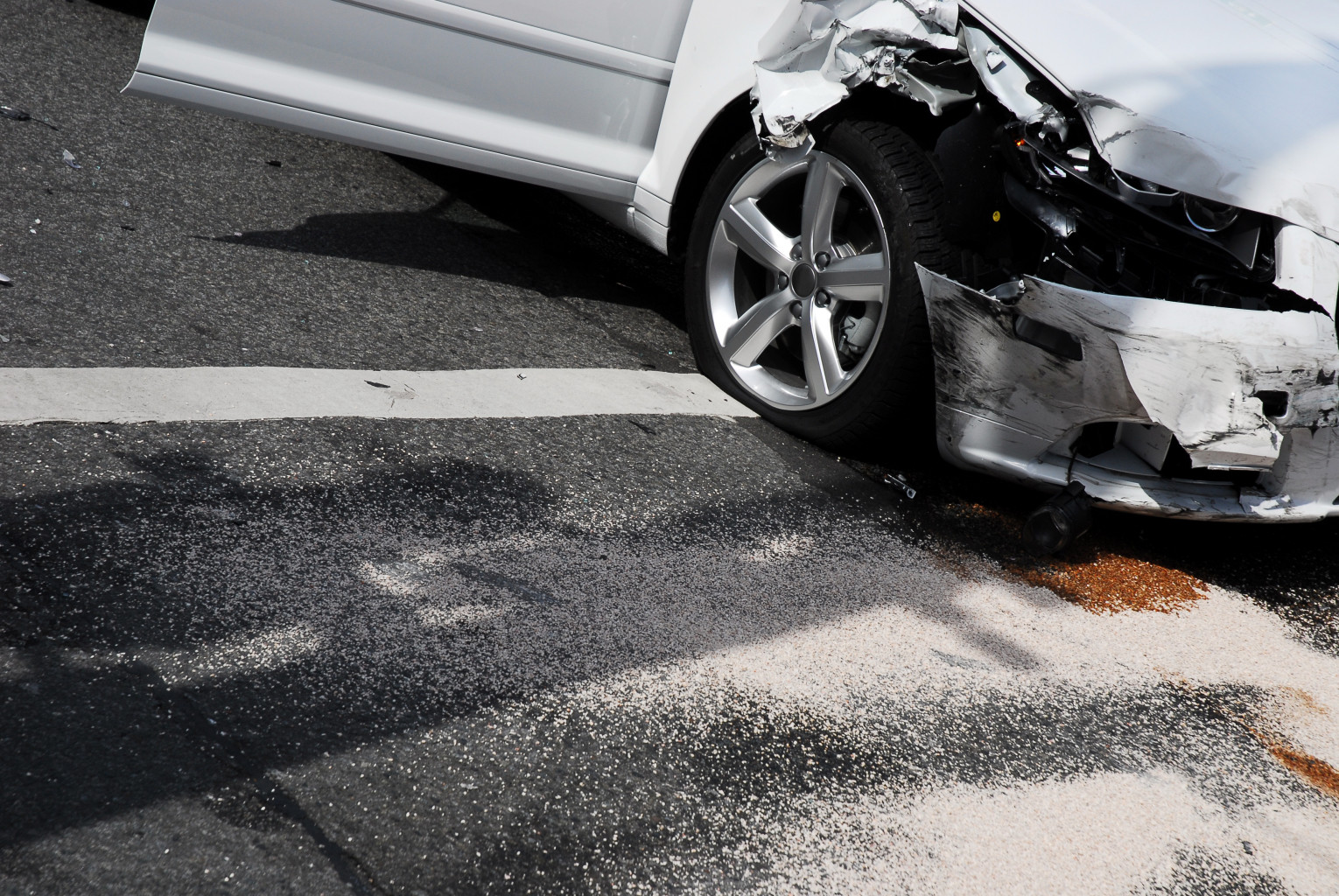 Car accident on the side of the road