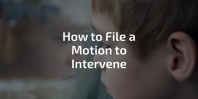 How to file a motion to intervene - a young boy looking out a window